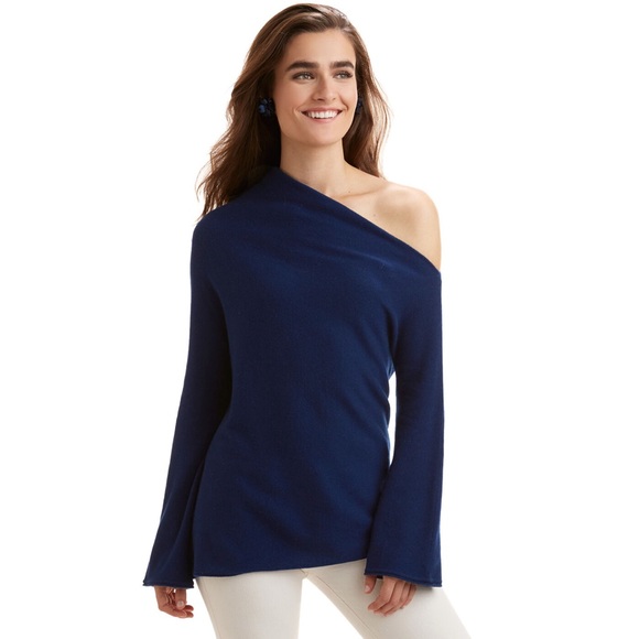 Vineyard Vines Sweaters - Vineyard Vines Cashmere One Shoulder Sweater Blue Size Medium